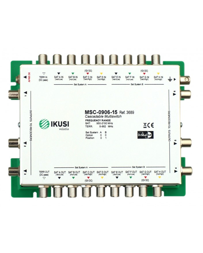 MSC -0906 Multiswitch FI cascadable 9 x 6 salidas. Atenuacion 15 dB ikusi 3689