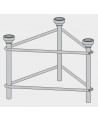 Base Fija Empotrable Torre 360 Galvanizado en caliente