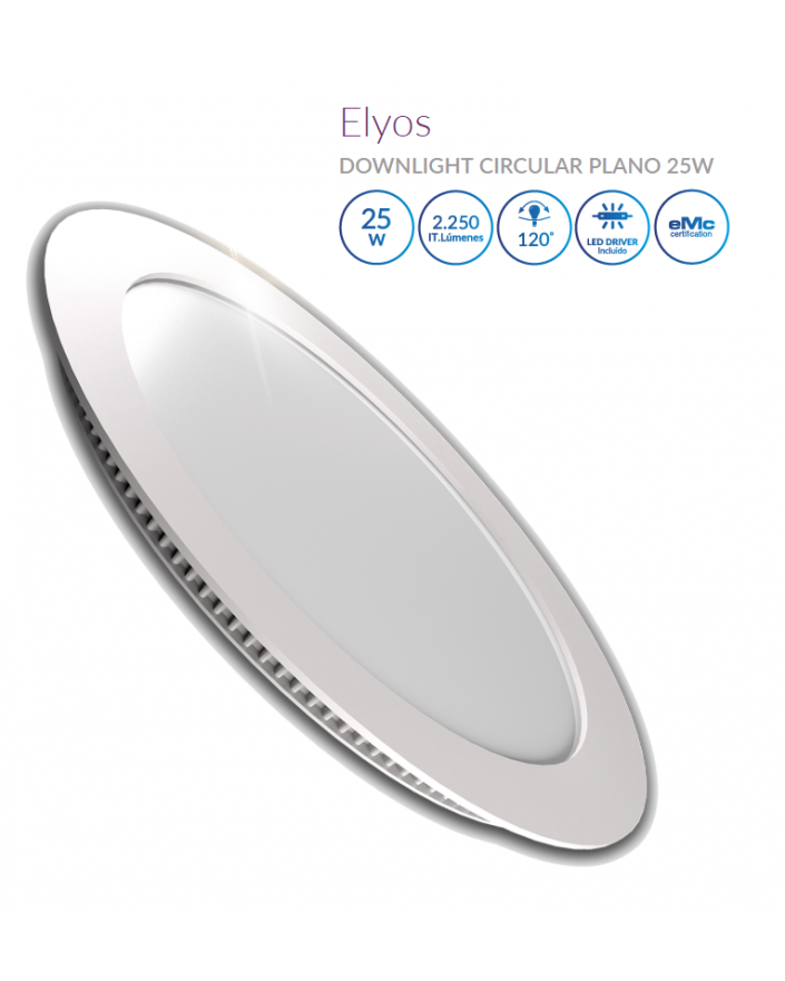 Downlight LED Circular Plano Blanco 25W