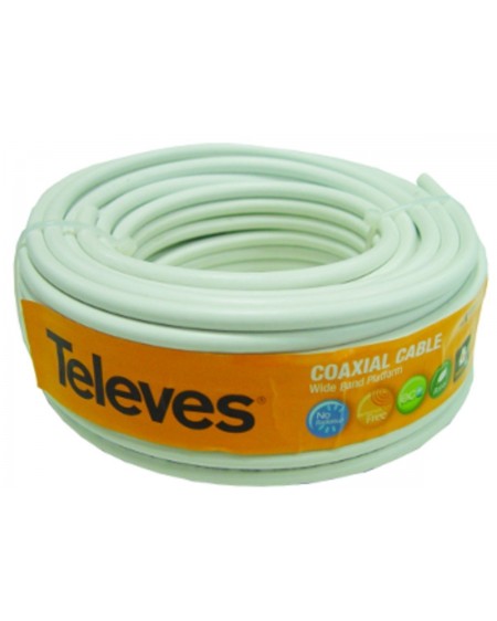 Cable Coaxial PVC Ø 6,6 mm Blanco 20 m