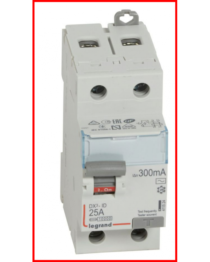 Diferencial 2P 40A 300mA AC Legrand 411525